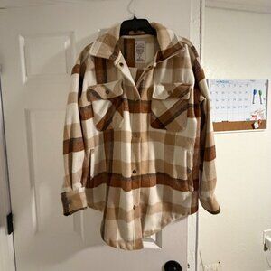 Fannel Shacket Button Front